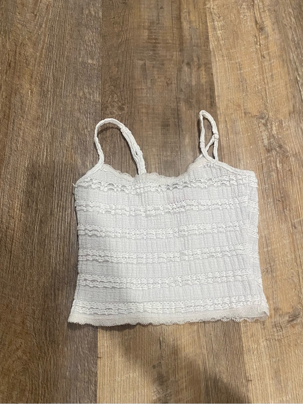 Edikted White Lace Smocked Cami